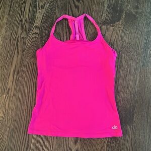 Alo Yoga Pink Tank with shelf bra